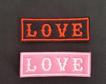 Love Embroidered Name Patch Badge Iron on or Sew on