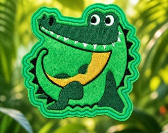 Embroidered Crocodile Patch | Iron-On Alligator Badge