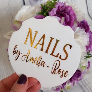 nailfie acrylic disc nail tech nail photo prop