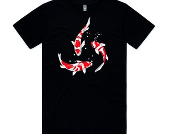 T-Shirt Graphic KOL KOI Pond N Water Garden Pink - Taille L Homme Occasion