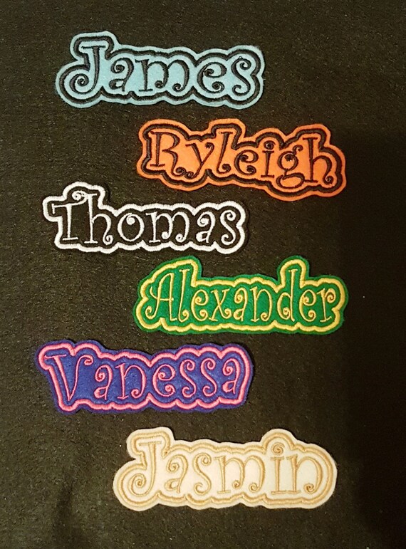 Personalised Embroidered Name Patch Badge L1 Girls Boys Iron on or Sew -   Norway