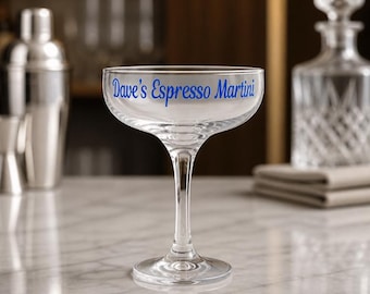 Personalised Espresso Martini Glass | Home Bar Gift