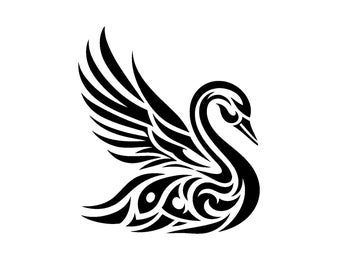 Swan Vinyl Car Window Bumper Car Wall Decal Sticker in 13 Colours Waterproof Car or Van Mirror Sticker, Funny Gift or Custom