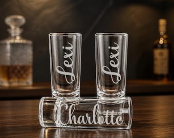 Engraved Personalised Shot Glass | Bridesmaid, Wedding, Birthday Gifts