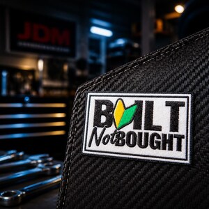 Built not Bought Embroidered Patch Badge Iron on or Sew on