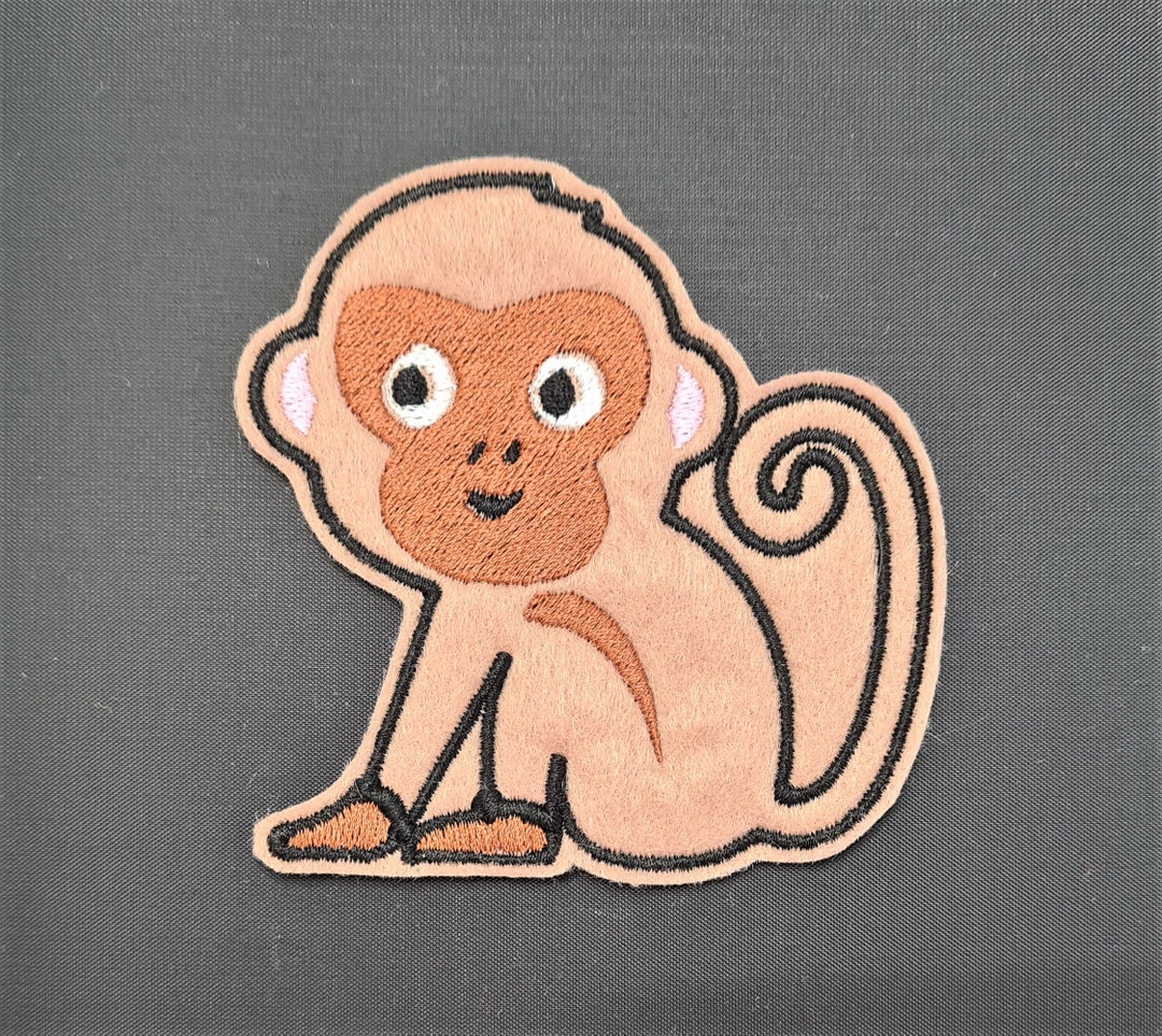 George Monkey Patch Cheeky Monkey Embroidered Iron-on Patch | Children's Badge - Etsy