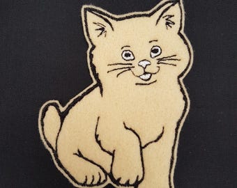 Cute Cat Embroidered Patch Badge Iron on or Sew on