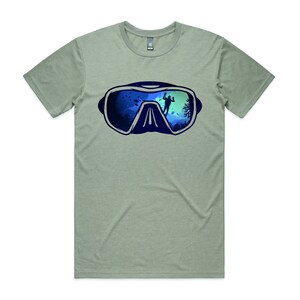 Scuba Diver Mask Printed T Shirt Retro Unisex Adult T Shirt Birthday Gift For Him Dad Women Mum