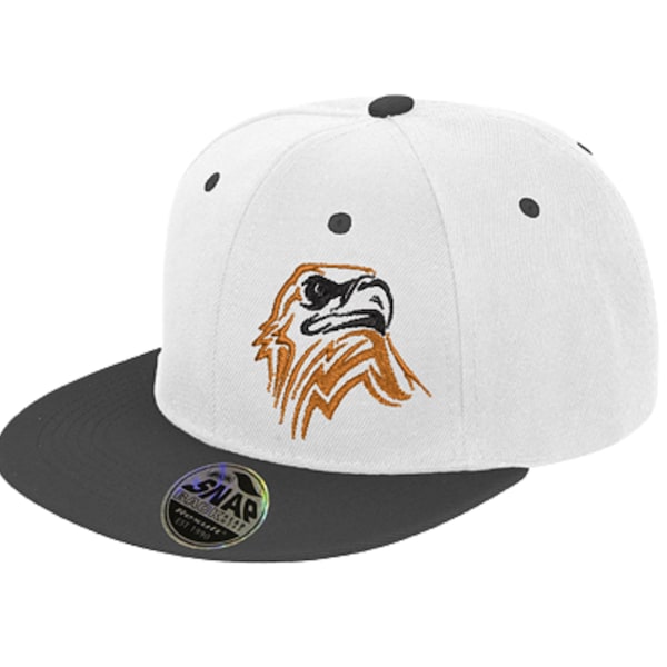 Golden Eagle Head and White Snap Back | Eagle Cap | Bird Hat | Fancy Dress | Personalised Cap | Custom Snapback | Fashion Cap