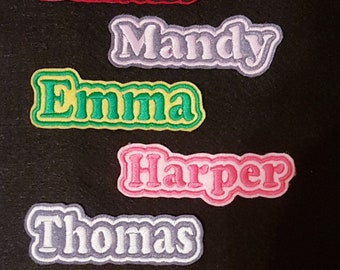 Personalised Embroidered Name Patch Badge B1 Girls Boys Iron on or sew