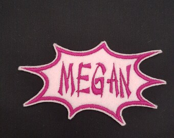 Personalised Spikey Embroidered Name Patch, Iron On or Sew On