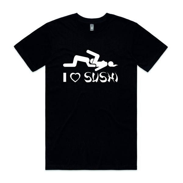 I Love Sushi Printed T Shirt Retro Unisex Adult T Shirt JDM Japanese Cars Funny Shirt