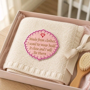 Personalised Embroidered Patch: Memory Bear/Cushion, Custom Colours