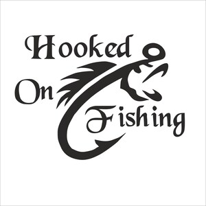 Hooked On Fishing Vinyl Car Wall Decal Sticker | vinyl car decals | custom stickers | vehicle decals | funny decals |custom vehicle graphics