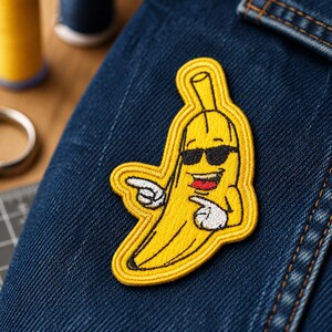 Fun Banana Embroidered Patch Badge Iron on Sew