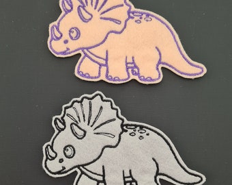 Triceratops Dinosaur Patch Badge | Iron on | Sew on | Children's Patch | Cute Badge| Personalised Badge | Custom | Dinosaur