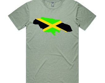 Jamaican Map Flag Printed T Shirt Retro Unisex Adult T Shirt Patriotic Flag Tee Birthday Gift For Him Dad Women Mum
