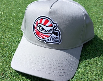 JDM Manic Japan Embroidered Baseball Cap Grey with Badge