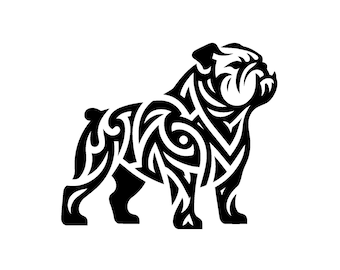 Bull Dog Vinyl Car Window Bumper Car Wall Decal Sticker in 13 Colours Waterproof Car or Van Mirror Sticker, Funny Gift or Custom