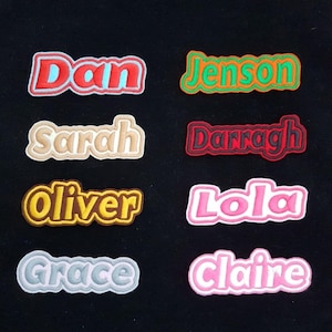 Personalised Embroidered Name Patch Badge G1 Girls Boys Iron on or sew
