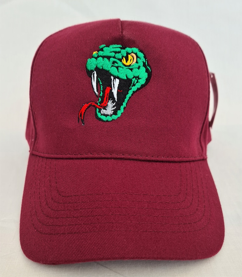 Rattle Snake Head Embroidered Baseball Cap Hat | Etsy