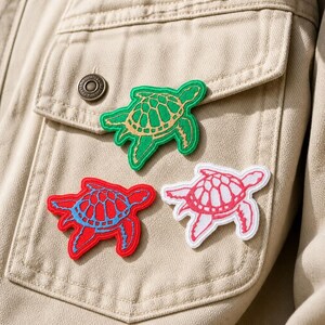 Turtle Embroidered Patch | Iron-On or Sew-On Badge