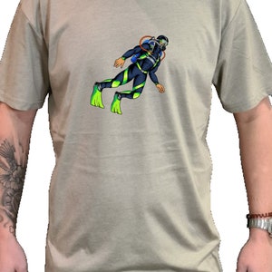 Diver Printed T Shirt Unisex Scuba Shirt, Sports Gift, Birthday Gift, Funny T-shirt, Scuba Diver T shirt.