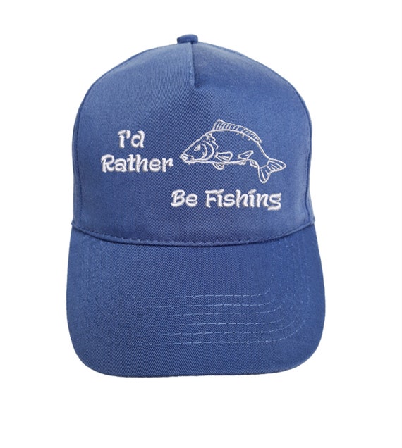 I'd Rather Be Fishing Embroidered Baseball Cap Hat in 15 Colours and 25  Thread Colours. 