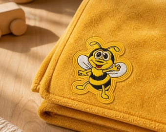 Kids Bee Embroidered Patch | Iron On Sew On, Children's Badge