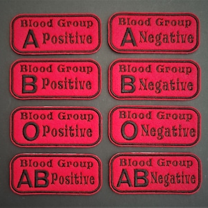 Blood Group Embroidered Patch | NHS, Iron On/Sew On