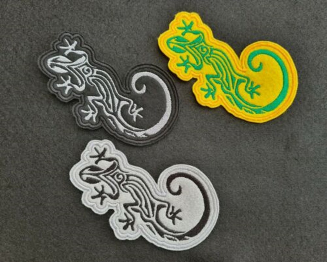 Gecko Embroidered Patch Iron on Sew on Gecko Patch Cute Badge ...