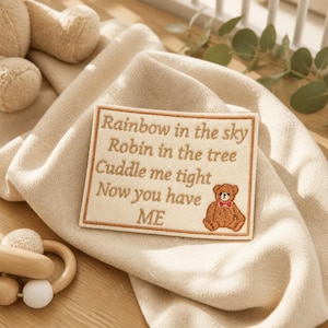 Personalised Embroidered Memory Bear Patch, Iron On/Sew
