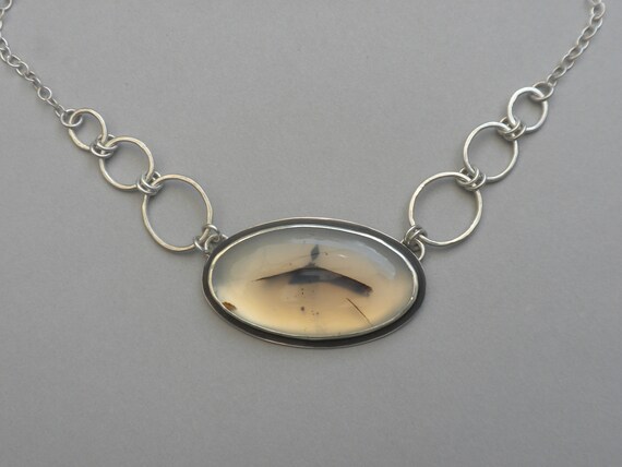 Marrón Ovalado Plata Esterlina 925 Colgante de ágata