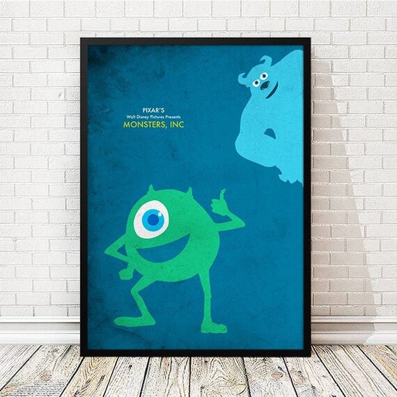 Walt Disney Pixar Monsters Inc Poster Kids Wall Decor Etsy
