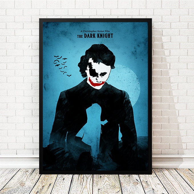 The Dark Knight Batman Begins Joker Poster Trilogy Movie Etsy