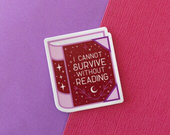 Silver Flames WonderMail Vinyl Sticker | Ich kann nicht ohne Lesen überleben