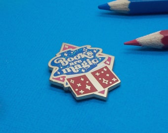 Bücher sind magische Emaille Pin