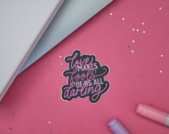 Die Liebe macht uns alle zum Narren || Schlange und Taube Vinyl Sticker