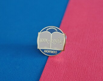 Blue Book Lovers Anonymous Emaille Pin