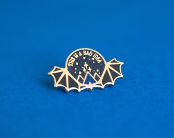 This is A Bad idea, Silver Flames Enamel Pin
