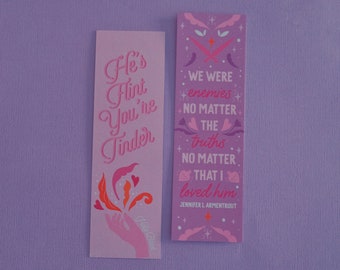 Enemies to Lovers double-sided bookmark