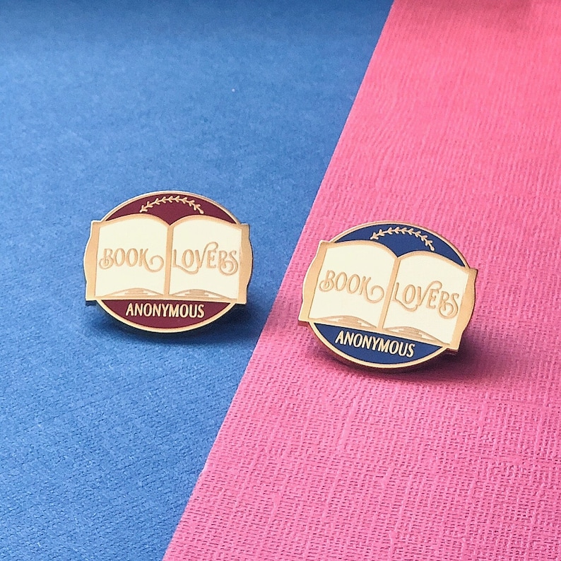 Book Lovers Anonymous Enamel Pin image 0