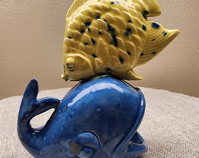 Fish & Whale Ceramic Totem