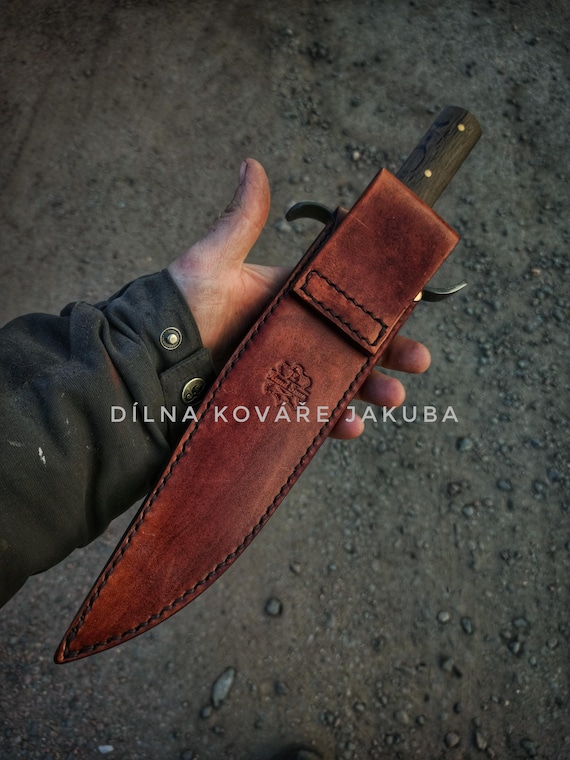 Large Bowie Style Kitchen Knife, Brown Sheath - Etsy