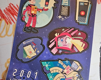 Feuille d'autocollants L'Odyssée de l'espace 2001