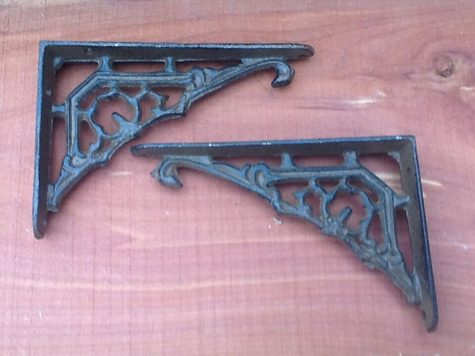 2 Shelf Brace Shelf Bracket Frontier Cast Iron Rustic Free Etsy