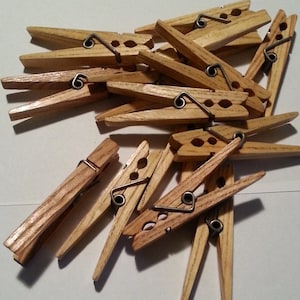 Wooden Handmade Clothespins, Heavy duty clothespins, American made, and strong clothespins, Great for laundry or crafting. 10 pack image 1