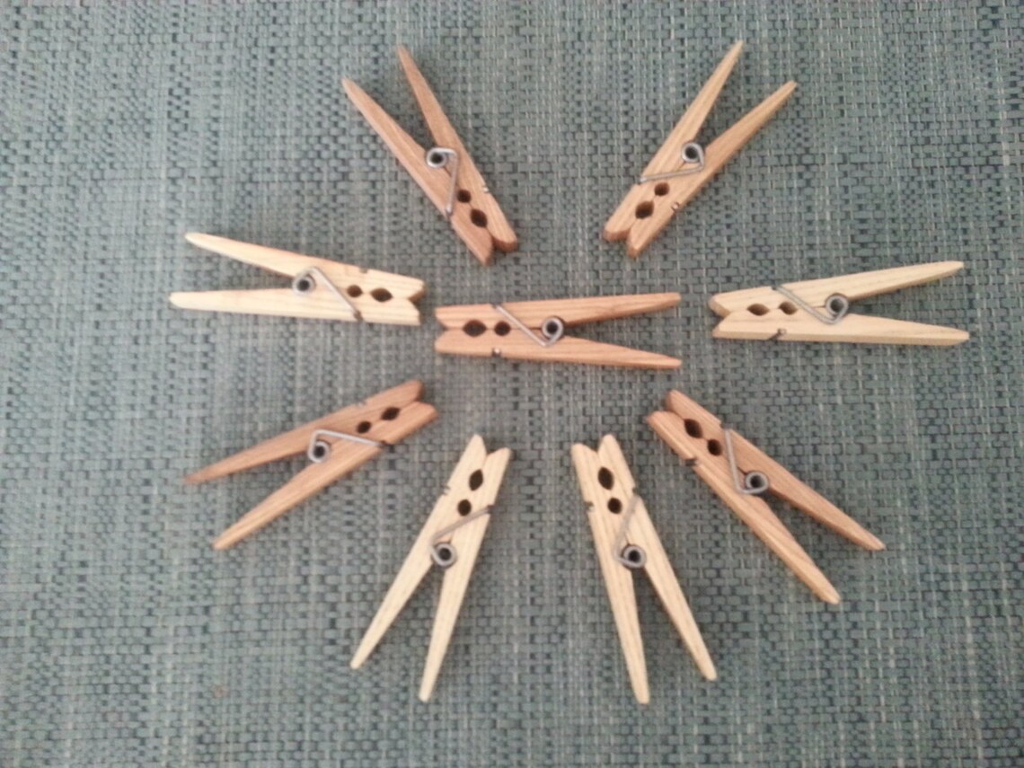 Wooden Handmade Clothespins, Heavy Duty Clothespins, American Made, and
