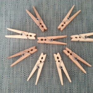Wooden Handmade Clothespins, Heavy duty clothespins, American made, and strong clothespins, Great for laundry or crafting. 10 pack image 2