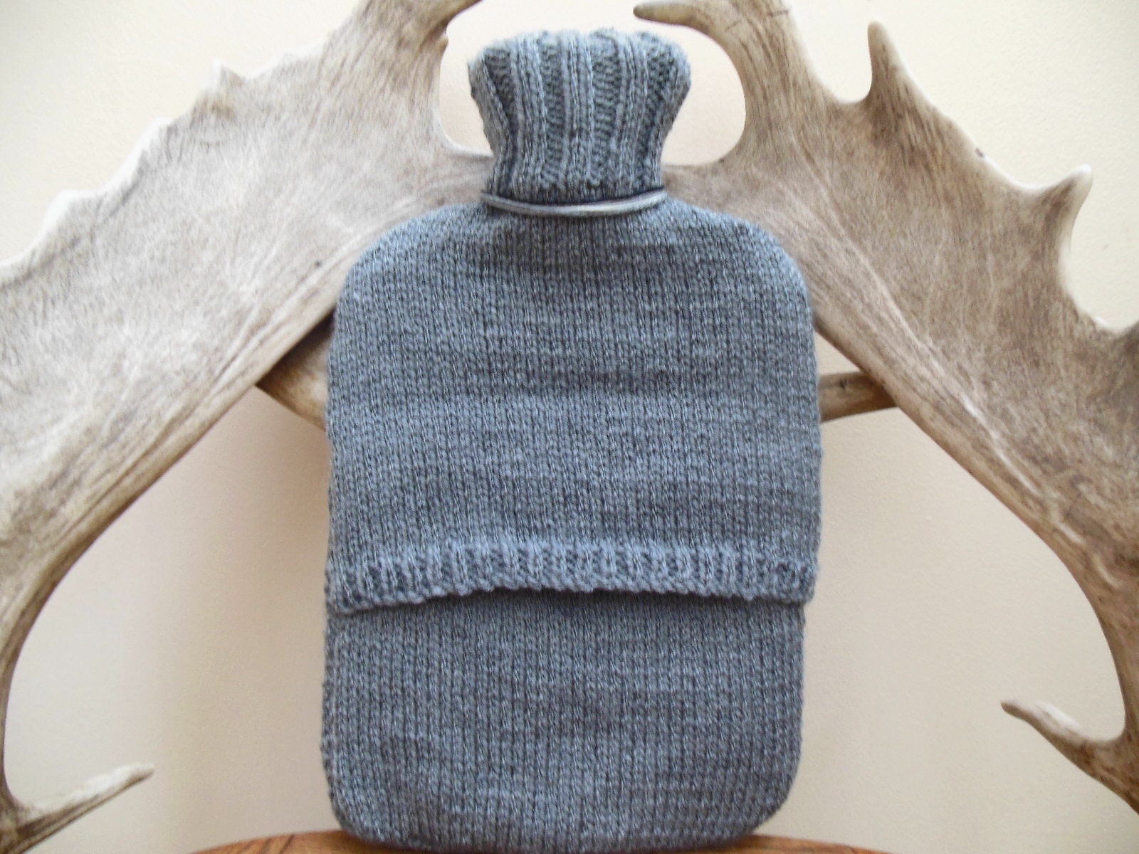 Hot Water Bottle Cover Hand Knitted With Elephant Design to Etsy